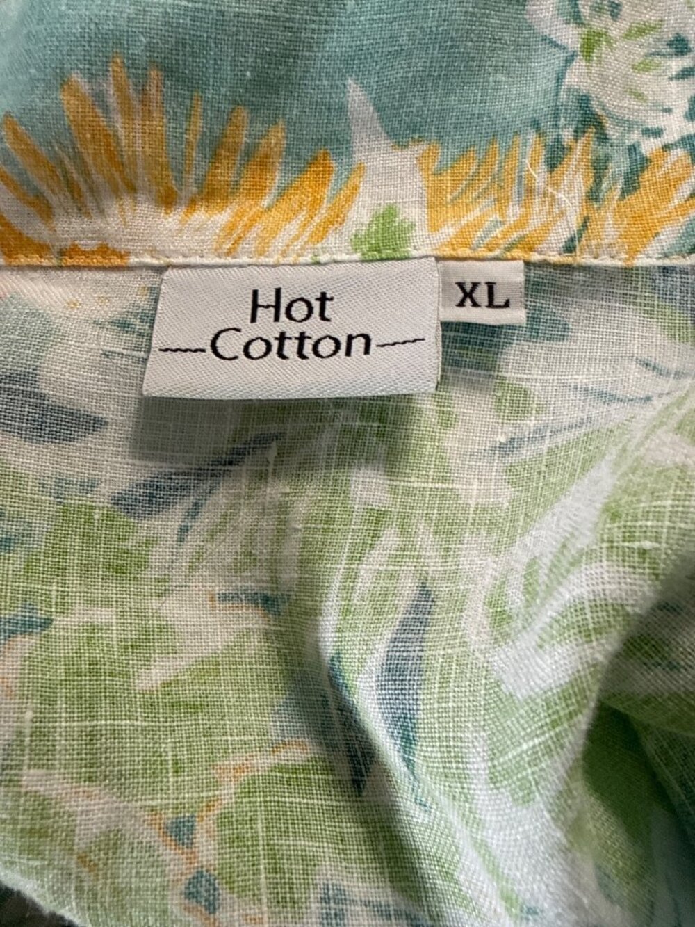 Hot Cotton XL Womens Floral Button-Front Linen Shirt Long Sleeves Colorful USA - Picture 4 of 7